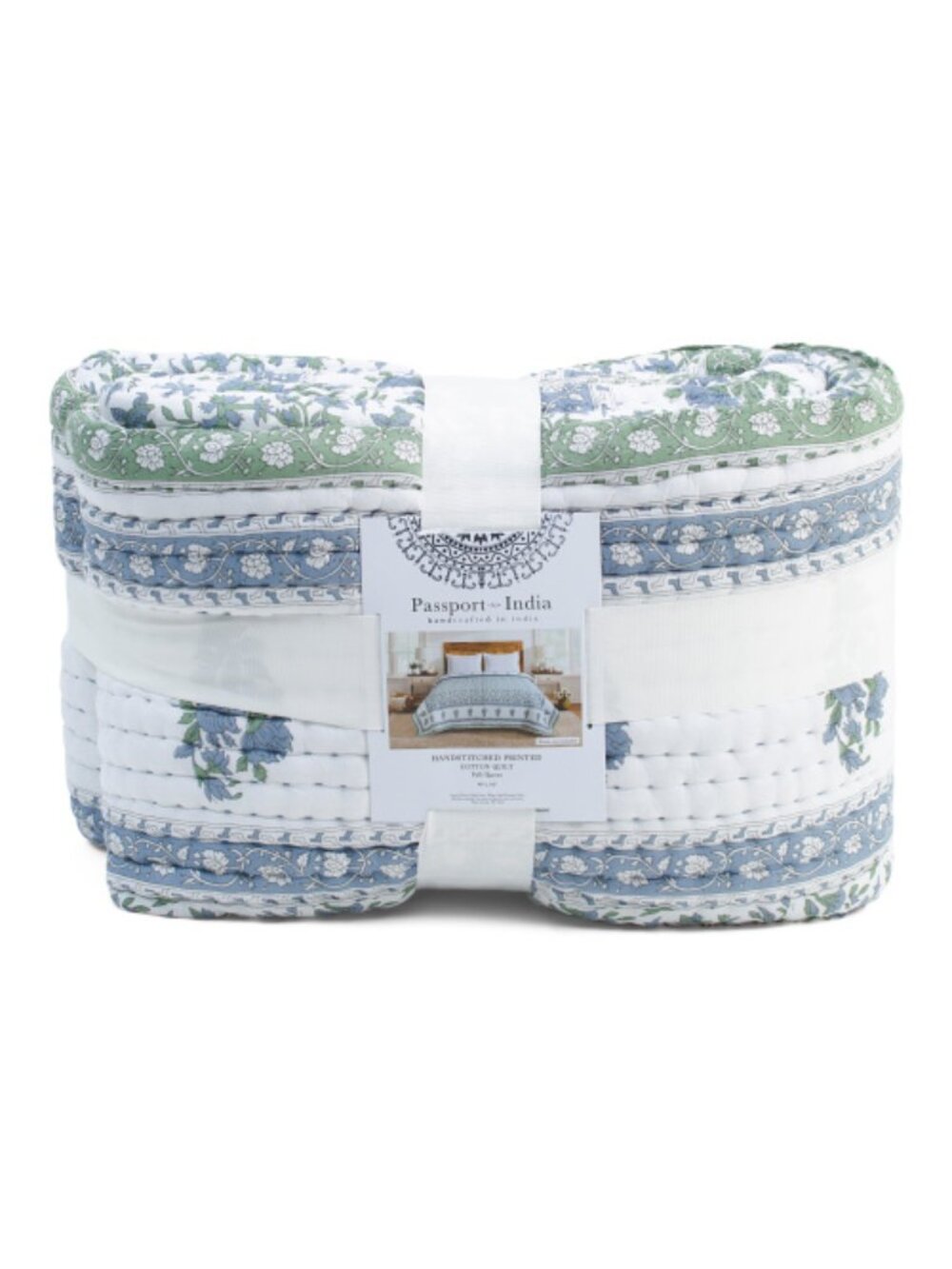 HANDCRAFTED IN INDIA Printed Cotton Quilt
